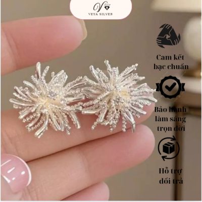 Bông tai hoa bồ công anh - VEYA Silver