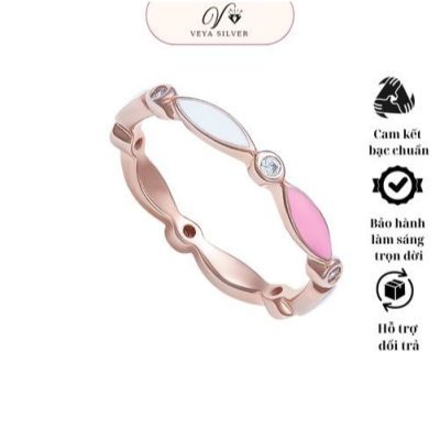 Nhẫn bạc phối màu VEYA Sliver